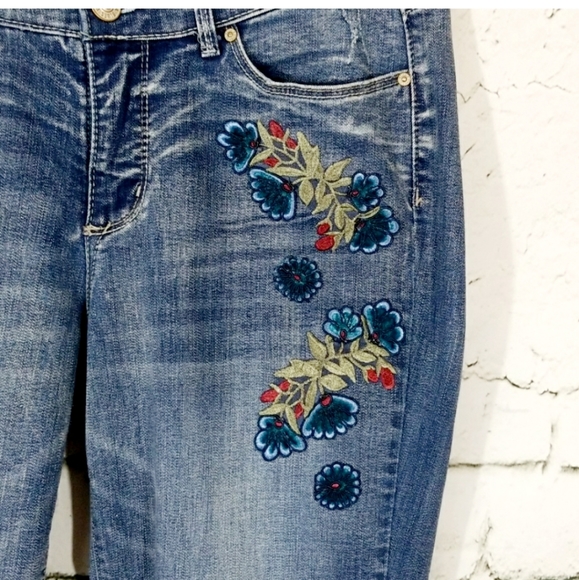 Vintage America Denim - Vintage America Boho Skinny Embroidered Jean 6